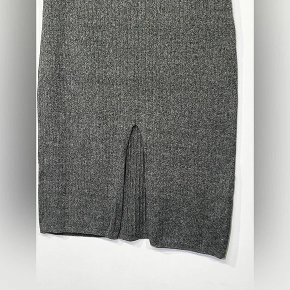 FREE PEOPLE Gray ribbed midi knit skirt size L. - Picture 3 of 10